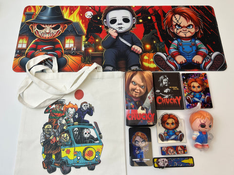 Chucky Tote bag gift set (Bags/Purse/phone Holder/notebook/mousepad)
