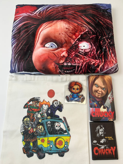 Chucky Tote bag gift set (Bags/Purse/phone Holder/notebook/mousepad)