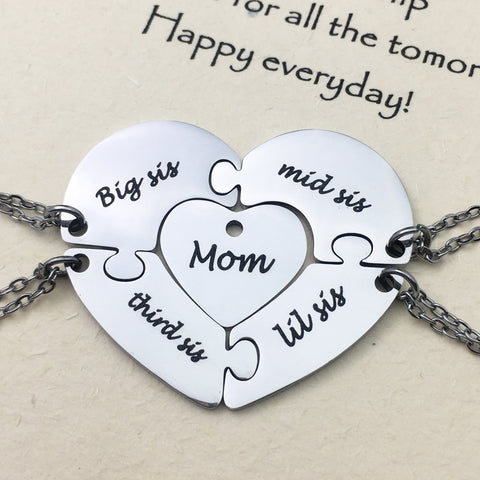 Necklace For 5 siblings / 4 Siblings and Mom