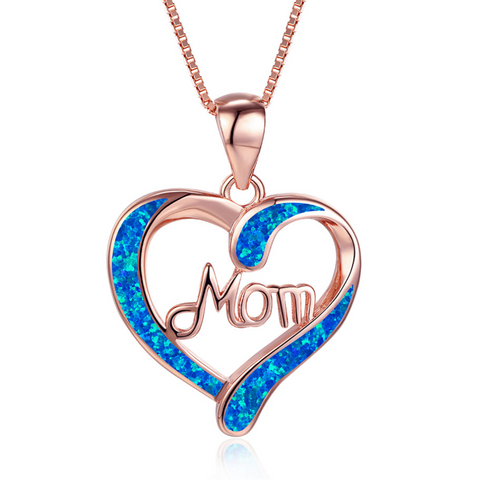 Hollow Heart Letters Necklace For Mom