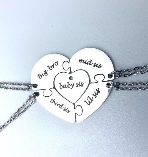 Necklace For 5 siblings / 4 Siblings and Mom