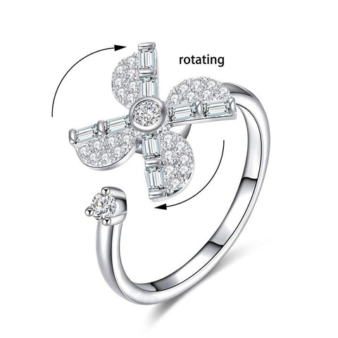 Crystal Rotate Rings Adjustable Ring