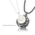 2pcs/Set Sun and Moon Magnetic Necklace Silver Plated